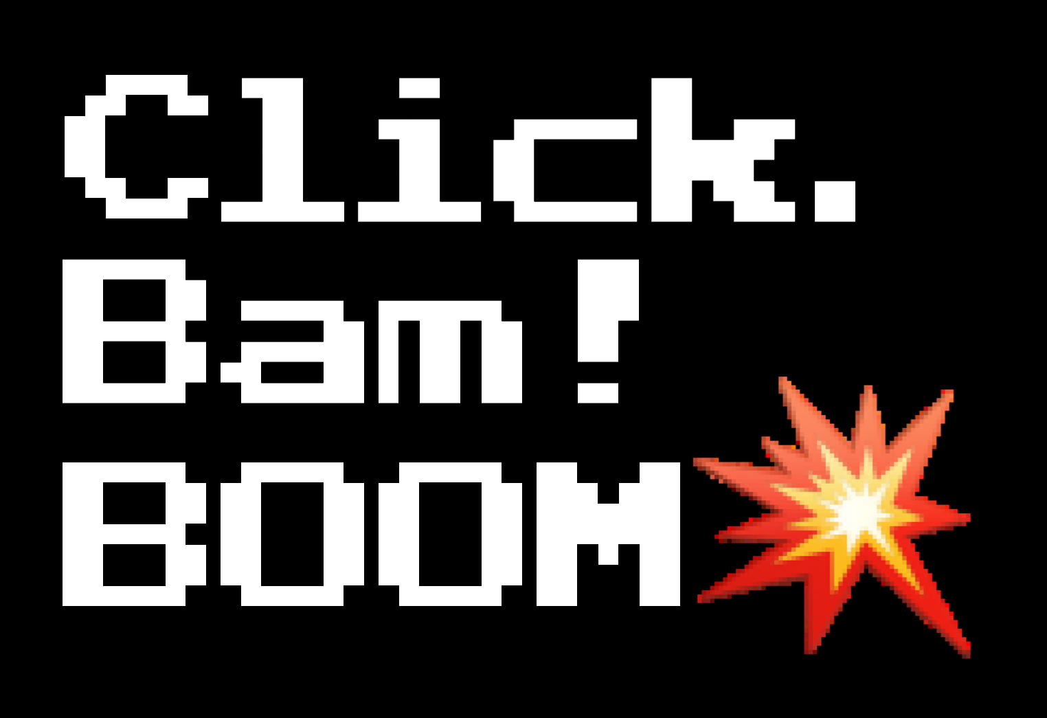 Click. Bam! Boom💥 Logo